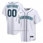 Camiseta Beisbol Hombre Seattle Mariners Primera Replica Personalizada Blanco1