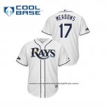 Camiseta Beisbol Hombre Tampa Bay Rays Austin Meadows 2019 Postemporada Cool Base Blanco