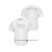 Camiseta Beisbol Hombre Tampa Bay Rays Brandon Lowe 2019 Players Weekend Replica Blanco