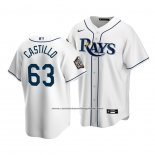 Camiseta Beisbol Hombre Tampa Bay Rays Diego Castillo Replica Primera 2020 Blanco