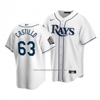 Camiseta Beisbol Hombre Tampa Bay Rays Diego Castillo Replica Primera 2020 Blanco