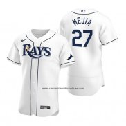 Camiseta Beisbol Hombre Tampa Bay Rays Francisco Mejia 27 Autentico Primera Blanco