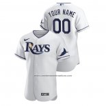 Camiseta Beisbol Hombre Tampa Bay Rays Personalizada Authentic Blanco