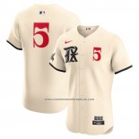 Camiseta Beisbol Hombre Texas Rangers Corey Seager 2025 City Connect Elite Crema1