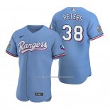 Camiseta Beisbol Hombre Texas Rangers Dj Peters Autentico Alterno Azul
