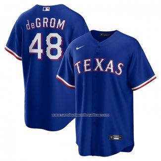 Camiseta Beisbol Hombre Texas Rangers Jacob deGrom Segunda Replica Azul