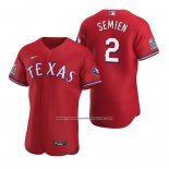 Camiseta Beisbol Hombre Texas Rangers Marcus Semien Scarlet Autentico Alterno