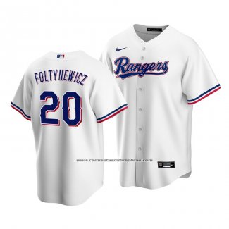 Camiseta Beisbol Hombre Texas Rangers Mike Foltynewicz Replica Primera Blanco