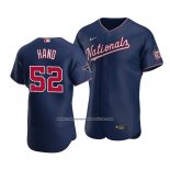 Camiseta Beisbol Hombre Washington Nationals Brad Hand Autentico Alterno Azul