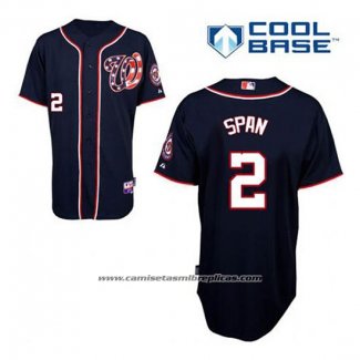 Camiseta Beisbol Hombre Washington Nationals Denard Span 2 Azul Alterno Cool Base