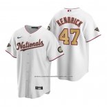 Camiseta Beisbol Hombre Washington Nationals Howie Kendrick Gold-Trimmed Championship Replica Blanco