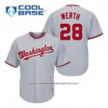 Camiseta Beisbol Hombre Washington Nationals Jayson Werth 28 Gris Cool Base