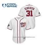 Camiseta Beisbol Hombre Washington Nationals Max Scherzer 2019 Cool Base Alterno Blanco