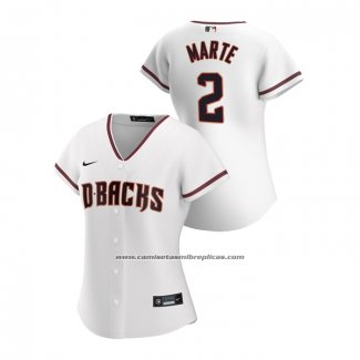 Camiseta Beisbol Mujer Arizona Diamondbacks Starling Marte 2020 Replica Primera Blanco