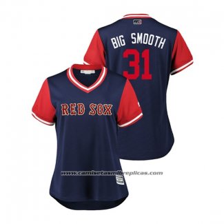 Camiseta Beisbol Mujer Boston Red Sox Drew Pomeranz 2018 LLWS Players Weekend Big Smooth Azul