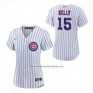 Camiseta Beisbol Mujer Chicago Cubs Carson Kelly Primera Replica Blanco