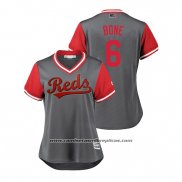 Camiseta Beisbol Mujer Cincinnati Reds Billy Hamilton 2018 LLWS Players Weekend Bone Gris