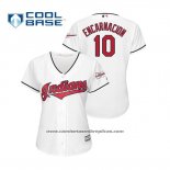 Camiseta Beisbol Mujer Cleveland Indians Edwin Encarnacion 2019 All Star Patch Cool Base Blanco