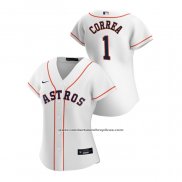 Camiseta Beisbol Mujer Houston Astros Carlos Correa 2020 Replica Primera Blanco