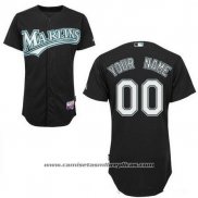 Camiseta Beisbol Mujer Miami Marlins Personalizada Negro