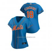 Camiseta Beisbol Mujer New York Mets Darryl Strawberry 2020 Replica Alterno Azul