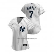 Camiseta Beisbol Mujer New York Yankees Mickey Mantle 2020 Replica Primera Blanco