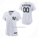 Camiseta Beisbol Mujer New York Yankees Primera Replica Personalizada Blanco