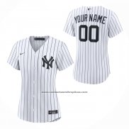 Camiseta Beisbol Mujer New York Yankees Primera Replica Personalizada Blanco