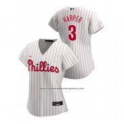 Camiseta Beisbol Mujer Philadelphia Phillies Bryce Harper 2020 Replica Primera Blanco