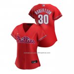 Camiseta Beisbol Mujer Philadelphia Phillies David Robertson 2020 Replica Alterno Rojo