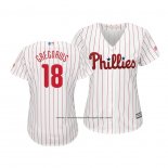 Camiseta Beisbol Mujer Philadelphia Phillies Didi Gregorius Cool Base Primera Blanco