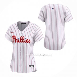 Camiseta Beisbol Mujer Philadelphia Phillies Primera Limited Blanco