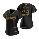 Camiseta Beisbol Mujer Pittsburgh Pirates Phillip Evans Alterno Replica Negro