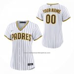 Camiseta Beisbol Mujer San Diego Padres Primera Replica Personalizada Blanco