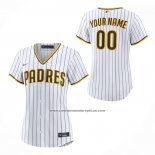 Camiseta Beisbol Mujer San Diego Padres Primera Replica Personalizada Blanco