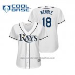 Camiseta Beisbol Mujer Tampa Bay Rays Joey Wendle Cool Base Primera 2019 Blanco