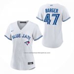 Camiseta Beisbol Mujer Toronto Blue Jays Addison Barger Primera Replica Blanco