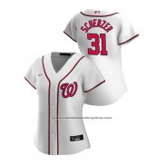 Camiseta Beisbol Mujer Washington Nationals Max Scherzer 2020 Replica Primera Blanco