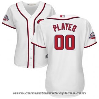 Camiseta Beisbol Mujer Washington Nationals Personalizada Blanco