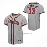 Camiseta Beisbol Nino Atlanta Braves Ronald Acuna Jr Segunda Replica Gris