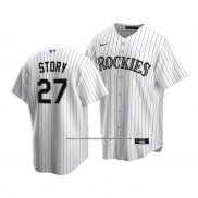 Camiseta Beisbol Nino Colorado Rockies Trevor Story Replica Primera 2020 Blanco