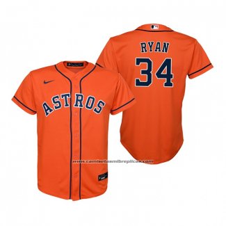 Camiseta Beisbol Nino Houston Astros Nolan Ryan Replica Alterno Naranja