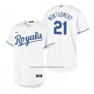 Camiseta Beisbol Nino Kansas City Royals Mike Montgomery Replica Primera Blanco