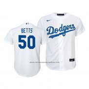 Camiseta Beisbol Nino Los Angeles Dodgers Mookie Betts Replica Primera 2020 Blanco