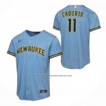 Camiseta Beisbol Nino Milwaukee Brewers Jackson Chourio Segunda Replica Azul Claro