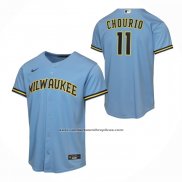 Camiseta Beisbol Nino Milwaukee Brewers Jackson Chourio Segunda Replica Azul Claro