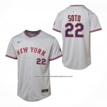 Camiseta Beisbol Nino New York Mets Juan Soto Limited Gris