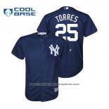 Camiseta Beisbol Nino New York Yankees Gleyber Torres Cool Base Alterno Azul
