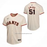Camiseta Beisbol Nino San Francisco Giants Jung Hoo Lee Primera Game Crema