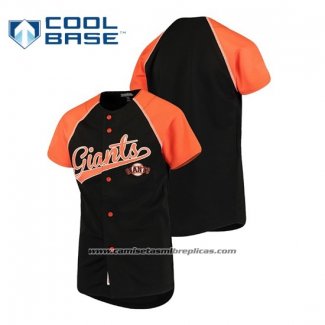 Camiseta Beisbol Nino San Francisco Giants Personalizada Stitches Negro Naranja